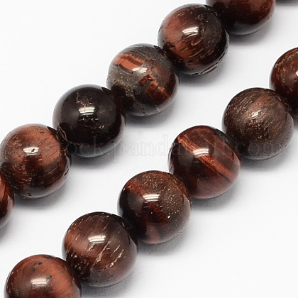 Natural Red Tiger Eye Stone Bead Strands US-G-R193-08-10mm-1