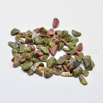 Natural Unakite Chip Beads US-G-O103-14-1