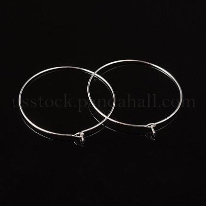 Silver Color Plated Brass Earring Hoops US-X-EC067-4S-1