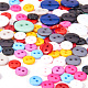 2-Hole Flat Round Resin Sewing Buttons Sets US-BUTT-PH0002-02-4