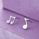 Real Platinum Plated Brass Musical Note Stud Earrings US-EJEW-EE0002-002-2