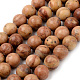 Natural Wood Lace Stone Beads Strands US-G-Q462-64-8mm-1