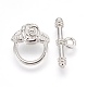 Alloy Rose Flower Ring Toggle Clasps US-PALLOY-J577-20P-1