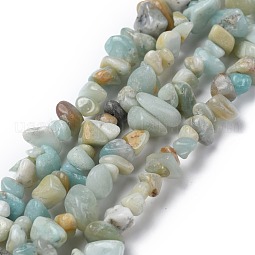 Natural Flower Amazonite Chips Beads Strands US-G-M205-12