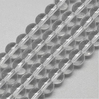 Glass Beads Strands US-GR10mm01Y-1