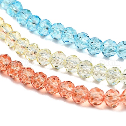 Transparent Painted Glass Beads Strands&nbsp;US-DGLA-A034-T4mm-A13-4
