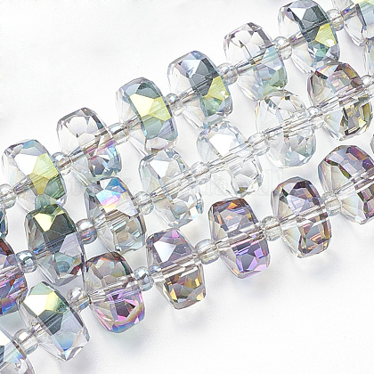 Electroplat Glass Beads Strands US-EGLA-Q092-8mm-D01-1