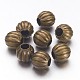 6MM Antique Bronze Plated Round Iron Corrugated Spacer Beads US-X-E185Y-NFAB-1