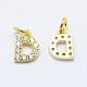 Brass Micro Pave Grade AAA Cubic Zirconia Charms US-ZIRC-P067-11G-D-NR-1
