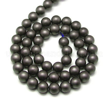 Frosted Non-magnetic Synthetic Hematite Round Bead Strands&nbsp;US-G-J344-6mm-2