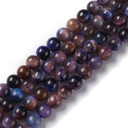 Natural Galaxy Tiger Eye Beads Strands US-G-P455-01C-1