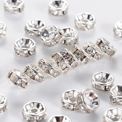 Brass Rhinestone Spacer Beads US-RB-A014-Z5mm-01S-1