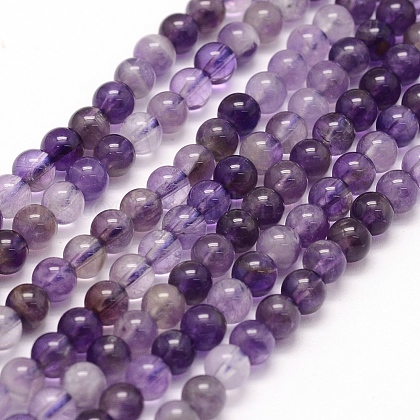 Natural Amethyst Beads Strands US-G-P335-02-4mm-1