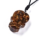 Halloween Skull Natural Gemstone Pendant Necklaces US-NJEW-P253-A-5