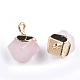 Electroplate Natural Rose Quartz Charms US-X-G-S344-08H-2