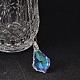 Teardrop AB Color Plated Electroplate Glass Pendant Necklaces & Dangle Earrings Jewelry Sets US-SJEW-JS00880-3