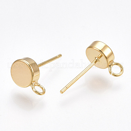 Brass Stud Earring Findings US-KK-T038-293G