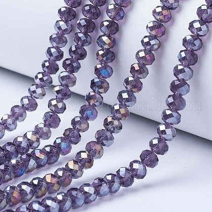 Electroplate Glass Beads Strands US-EGLA-A034-T10mm-B13-1