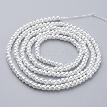 Glass Pearl Beads Strands US-HY-4D-B01-1