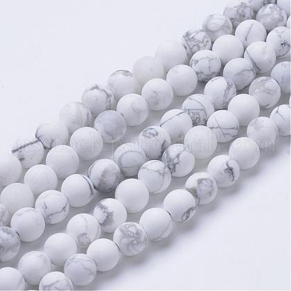 Natural Howlite Beads Strands US-G-T055-8mm-02-1