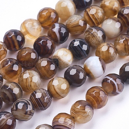Natural Striped Agate/Banded Agate Beads Strands US-G-P364-04-8mm-1