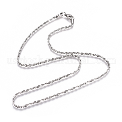 Unisex 304 Stainless Steel Rope Chain Necklaces US-STAS-D0002-33P-1