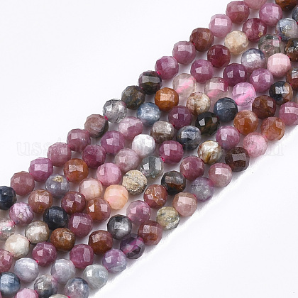 Natural Red Corundum/Ruby and Sapphire Bead Strands US-G-T108-38-1