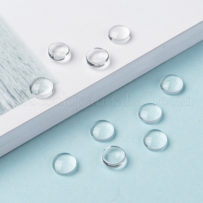 Transparent Glass Cabochons&nbsp;US-GGLA-R026-8mm-8