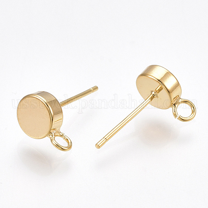 Brass Stud Earring Findings US-KK-T038-293G-1
