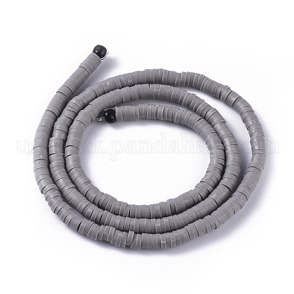 Flat Round Handmade Polymer Clay Bead Spacers&nbsp;US-CLAY-R067-4.0mm-40-2