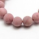 Frosted Natural Rhodonite Round Bead Strands US-G-M064-8mm-04-2