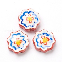 Handmade Porcelain Flower Beads US-PORC-J008-04D