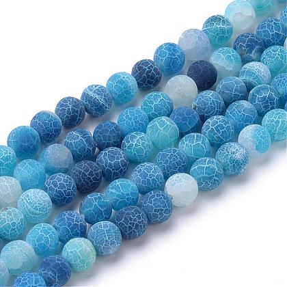 Natural & Dyed Crackle Agate Bead Strands US-G-T056-8mm-07-1