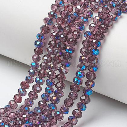 Electroplate Glass Beads Strands US-EGLA-A034-T10mm-I09-1