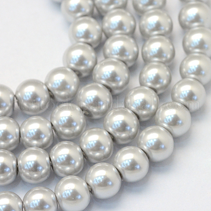 Baking Painted Pearlized Glass Pearl Round Bead Strands US-HY-Q003-10mm-62-1