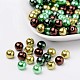 Choc-Mint Mix Pearlized Glass Pearl Beads US-HY-X006-8mm-04-1