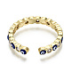 Brass Micro Pave Clear Cubic Zirconia Cuff Rings US-RJEW-T016-07G-NF-5