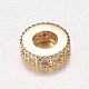 Brass Micro Pave Cubic Zirconia Spacer Beads US-ZIRC-A008-14G-1