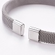 304 Stainless Steel Mesh Bangles US-AJEW-O172-08P-2