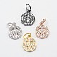CZ Brass Micro Pave Cubic Zirconia Peace Sign Charms US-ZIRC-L018-05-1