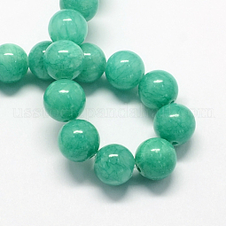 Natural Dyed Yellow Jade Gemstone Bead Strands US-G-R271-6mm-Y15