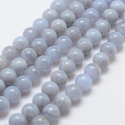 Natural Blue Lace Agate Bead Strands US-G-G663-46-8mm-1
