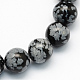 Natural Snowflake Obsidian Round Beads Strands US-G-S172-8mm-1