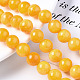Natural Dyed Yellow Jade Gemstone Bead Strands US-G-R271-10mm-Y07-4