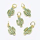 Brass Micro Pave Cubic Zirconia Charms US-ZIRC-G130-26G-02-NR-1