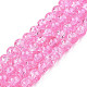 Spray Painted Crackle Glass Beads Strands US-CCG-Q002-8mm-01-1