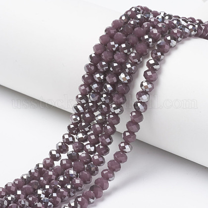 Electroplate Glass Beads Strands US-EGLA-A034-J6mm-E06-1