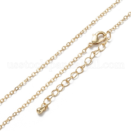 Brass Cable Chain Necklaces US-NJEW-K123-05G-1