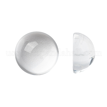 Transparent Half Round Glass Cabochons US-GGLA-R027-18mm-1