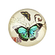Butterfly Printed Glass Half Round/Dome Cabochons US-GGLA-N004-25mm-C-2